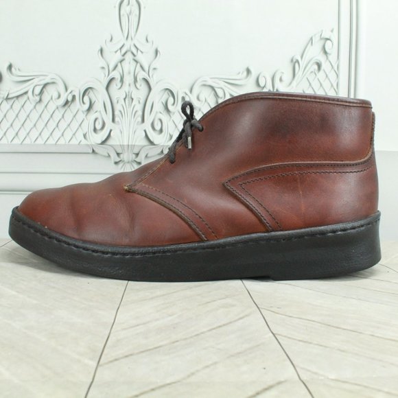Bates Other - Bates Floaters Brown Leather Shearling Lined Ankle Chukka Boots Size 12 Wide